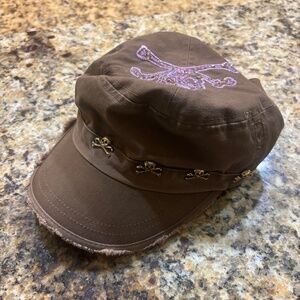 Military style cap with skull and cross bones